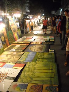 Some art work back in Chiang Mai at the Night Bazaar