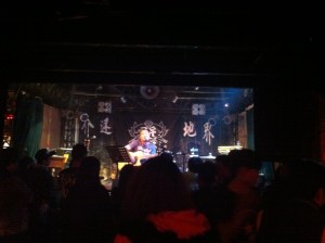 When the band took a break their buddy hopped on the stage and sang a few.