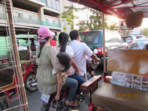 I thought five on a scooter was rough, but a few minutes after I took this photo I saw a family of seven on one of these!